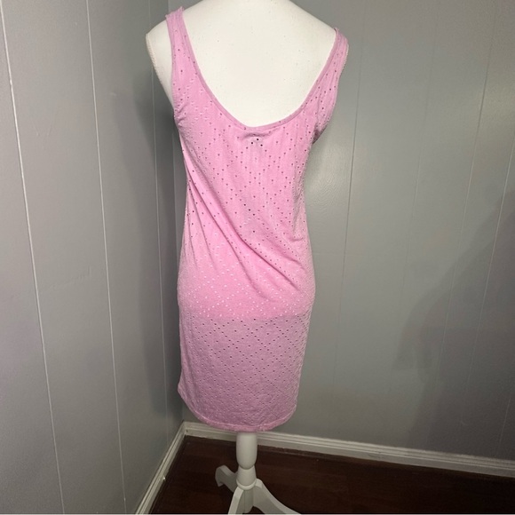 Vero Moda Pink Eyelet Midi Beach Dress NWT Size Small Balletcore - Picture 6 of 8